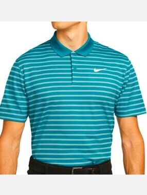 Nike Dri-Fit Men’s Teal White Striped Polo Shirt XL